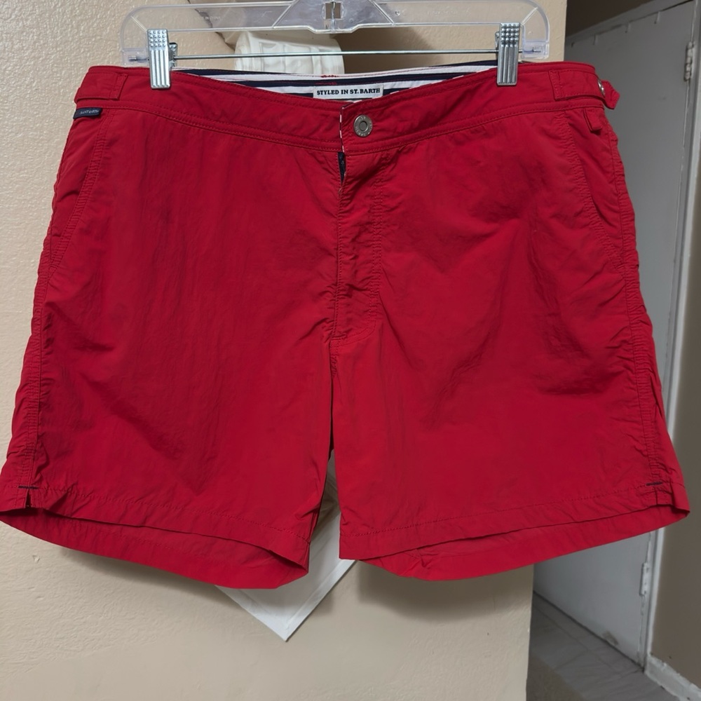 MC2 Saint Barth Red Flat Front Shorts